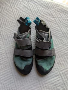 Scarpa Origin Climbing Shoes Green Gray Hook Loop Size 37.5 Women 6.5 Men 5.5 - Picture 1 of 14