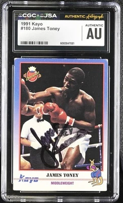 Tarjeta de boxeo Kayo James Toney 1991 CGC x JSA auténtica firmada/automática BA202172 Foto 1 de 2