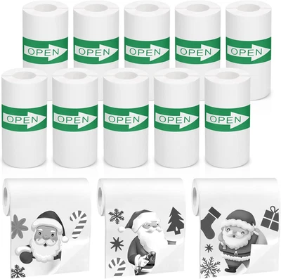 Mini Papel Adhesivo Impresora Térmica - 10 Rollos, Etiquetas Autoadhesivas 57x25mm Foto 1 de 4