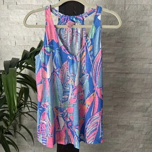 LILLY PUITZER Minka Tank Multicolor Out to Sea Sailboat Print Size Small - Picture 1 of 8
