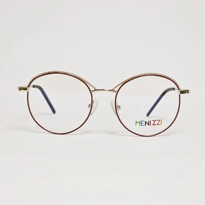 Gafas redondas pequeñas únicas para mujer Menizzi M4090 en rojo/oro | 47 mm Foto 1 de 4