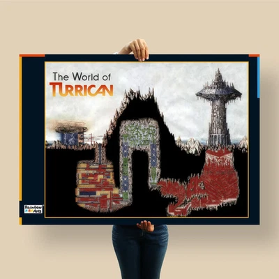 The World of Turrican Map Poster | Classic Rainbow Arts Platformer Tribute - Bild 1 von 4