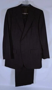 RALPH LAUREN CHAPS MENS WOOL BROWN 2 PC SUIT SIZE 44 / W36 EXCELLENT CONDITION - Picture 1 of 16