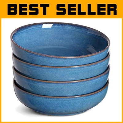 45 oz Salad Bowl Set, Ceramic Serving Bowls - Blue - Image 1 of 4
