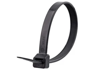 Secure 8 Inch Uv Black 120 Lb Heavy Duty Nylon Cable Tie 100 Pack - Picture 1 of 4