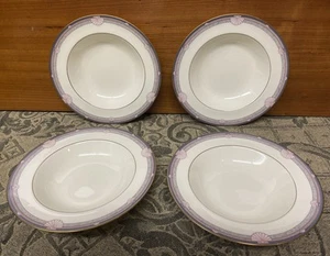 Noritake STANFORD COURT 9748 Gold Rim Bone China Soup Bowls 8 1/4” Set (4) Mint - Picture 1 of 5
