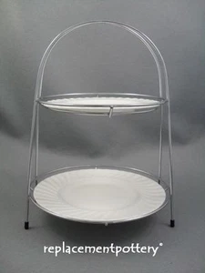 Chrome Finish Tea Room Cake Stand (with china plates) - Picture 1 of 1
