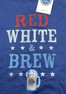 NWT Life Is Good Red White & Brew Men's Cotton Graphic T-Shirt Size Small - Picture 1 of 6