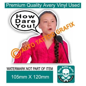 Greta Thunberg How Dare You Decal Sticker Climate Change Window Funny Car Ute - Bild 1 von 1