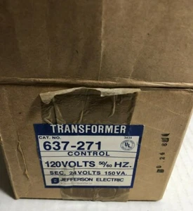NOS Jefferson Electric 637-271 120V, Sec. 24 Volt 50/60 Hz 150 VA Trafo - Bild 1 von 11