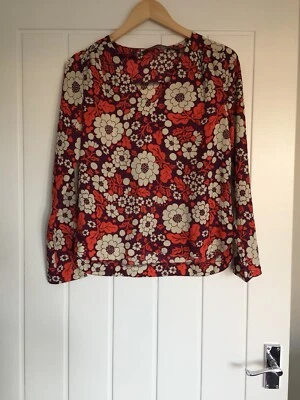 BLUSA SEÑORA LA REDOUTE ROJO ESTAMPADO FLORAL REINO UNIDO TALLA 6 TOTALMENTE NUEVA Foto 1 de 4