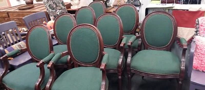 8 sillas de comedor Shelby Williams estilo Luis XVI totalmente renovadas Foto 1 de 4