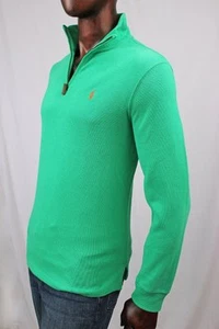 Suéter de algodón POLO de Ralph Lauren media cremallera ~ "Verde Cabo" ~ Nuevo con etiquetas ~ - Imagen 1 de 1