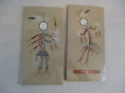 2 Southwestern Navajo Sand Wall Art Paintings Used To Heal The Sick 12 X 6 Signe