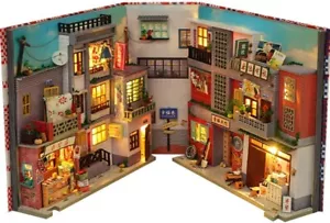 DIY Dollhouse Wood Bookends Book Nook Model Building Kit with LED Light for Teen - Picture 1 of 7