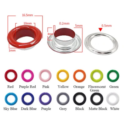 Ojal con arandela cuero artesanía reparación ojal 3mm 4mm 4.5mm 5mm 6mm 8mm 10mm Foto 1 de 4