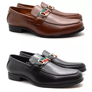 Mens Slip On Formal Casual Smart Loafers Italian Office Dress Wedding Work Shoes - Picture 1 of 19