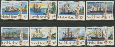 NORFOLK ISLAND Sc#356-363 1985 Whaling Ships Complete Set OG Mint NH Cover