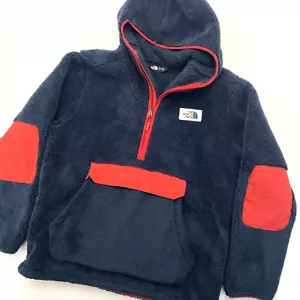 North Face Campshire Deep Pile Fleece Mens Large Blue 1/2 Zip Pullover Jacket - Picture 1 of 18
