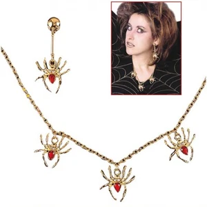 HEXEN SCHMUCK SET # Karneval Halloween Spinnen Kette & Ohrring Kostüm Party 5032 - Bild 1 von 5