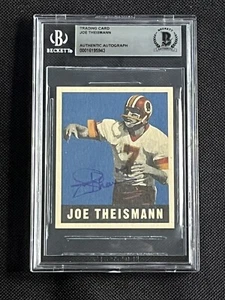 JOE THEISMANN 1997 LEAF SIGNED AUTOGRAPHED CARD BECKETT BAS AUTHENTIC - Picture 1 of 2