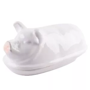 NWT Home Essentials Covered Pig Butter Dish 7.25 Inches - Picture 1 of 6