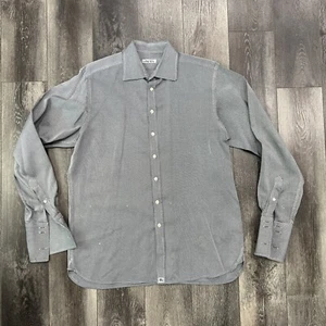 Burberry London Men’s Button Down Shirt D19 Size L Gray Plaid 100% Cotton - Picture 1 of 11