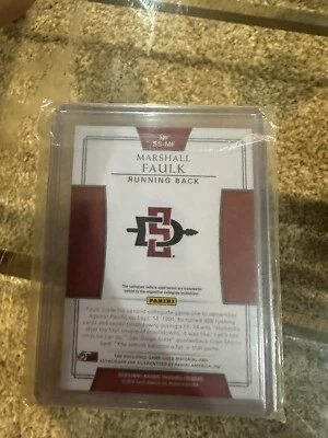 2018 National Treasures Silhouette Marshall Faulk Actual Game Used Patch Auto 28 - Image 1 of 2