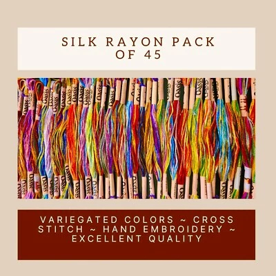 45 Variegated Silk Rayon Cross Stitch Embroidery Threads Lot Embroidery Floss - Image 1 of 4