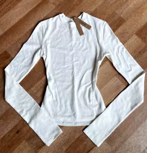 Skims Cotton Jersey Long Sleeve T-Shirt XXS Marble - Picture 1 of 6