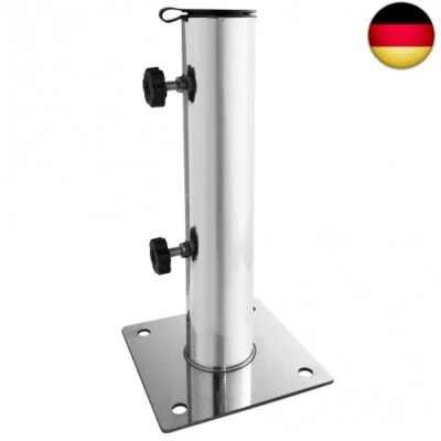 Edelstahl Standrohr Schirmständer zu Granit Platte Ø max 55mm 4 Bohrungen - Bild 1 von 4