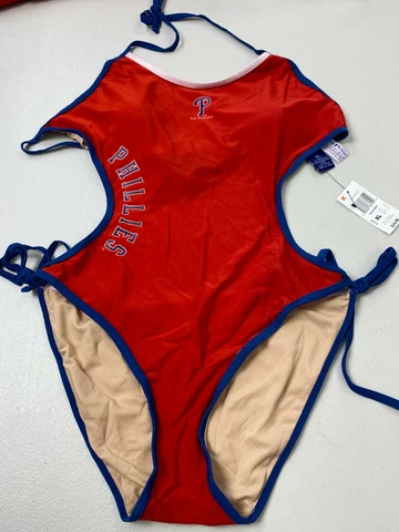 PHILADELPHIA PHILLIES WOMENS XLARGE MLB SWIMSUIT ADJUSTABLE TIES FREE SHIPPING Cover