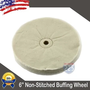 6" x40 ply 5/8 Inch Arbor Hole Loose Non-Stitched cotton polishing buffing wheel - Picture 1 of 2