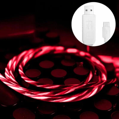 LED Light Up Flowing Flashing USB C Type-C Charger Type-C Cable Charging Cord - Image 1 of 4