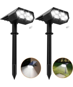 Luci solari da giardino esterne 2 pz 3 modalità sensore di movimento 6000K IP65 impermeabili  - Foto 1 di 6