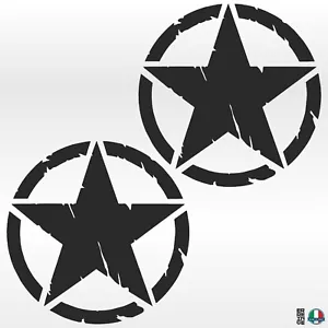 2 Sticker Adesivi STELLA MILITARE US ARMY ESERCITO Auto Camper Pickup Jeep - Foto 1 di 20