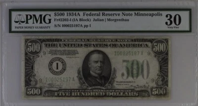 America / USA 500 Dollars 1934A FR2202-I VF - Minneapolis, Minnesota / PMG 30 - Image 1 of 2
