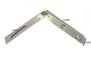 Corner Brace Angle Repair Bracket Yellow Zinc Plated Steel 125mm ( Pack 24 ) - Picture 1 of 1