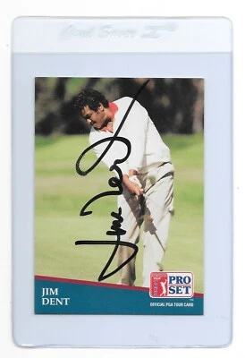 Tarjeta de golf firmada por Jim Dent 1991 PRO SET #255 Senior PGA Tour Paine College Foto 1 de 2