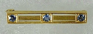 14K Yellow Gold Genuine Sapphire Bippart, Griscom and Osborn Pin Brooch - Picture 1 of 2