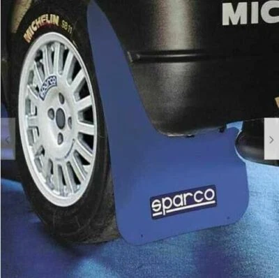 4 x Blue Sparco Logo Rally Style Car Exterior Styling Mudflaps - Universal Fit - Image 1 of 2