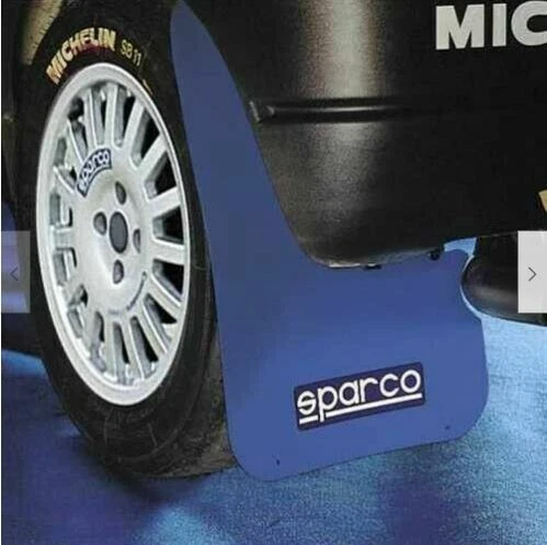 4 x Blue Sparco Logo Rally Style Car Exterior Styling Mudflaps - Universal Fit - Image 1 of 2