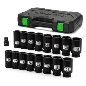 3/4" Drive Deep 6-Point Impact Socket Set, 17-Piece Jumbo Assortment, Cr-Mo, ... - Picture 1 of 8
