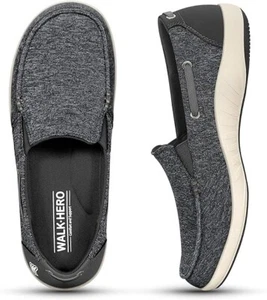Womens Slip On Shoes - Casual Boat Loafer with Arch Support - Orthopedic Walking - Picture 1 of 7