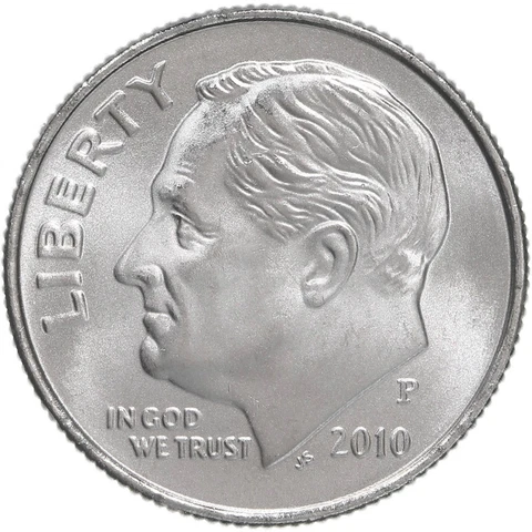 2010 P Roosevelt Dime Satin Finish Cover