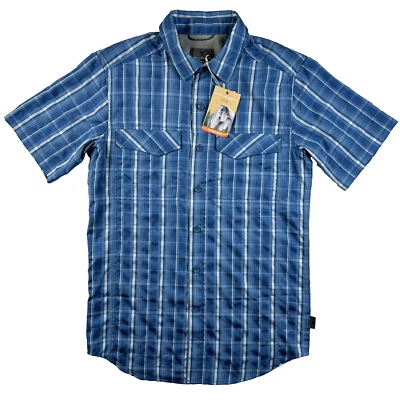 Royal Robbins Mens S Ultra Light SS Blue Plaid Outdoor Hiking Shirt - Image 1 of 4