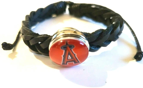 Los Angeles Angels MLB Snap Bracelet  w Snap or Snap only. Fits Ginger snaps Cover
