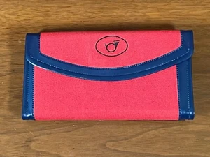 Portafoglio frizione donna per carte di credito, libretto degli assegni, ricette, ecc. Rosso/Blu - Foto 1 di 7