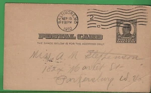 Borrador de doble cancelación de tarjeta postal prepaga vintage en alquiler 1910 Baltimore MD  - Imagen 1 de 4