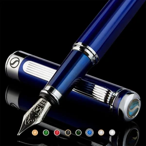 Pluma Estilográfica Azul Medianoche - Impresionante Pluma de Lujo con Citas Cromadas, Schmi - Imagen 1 de 9